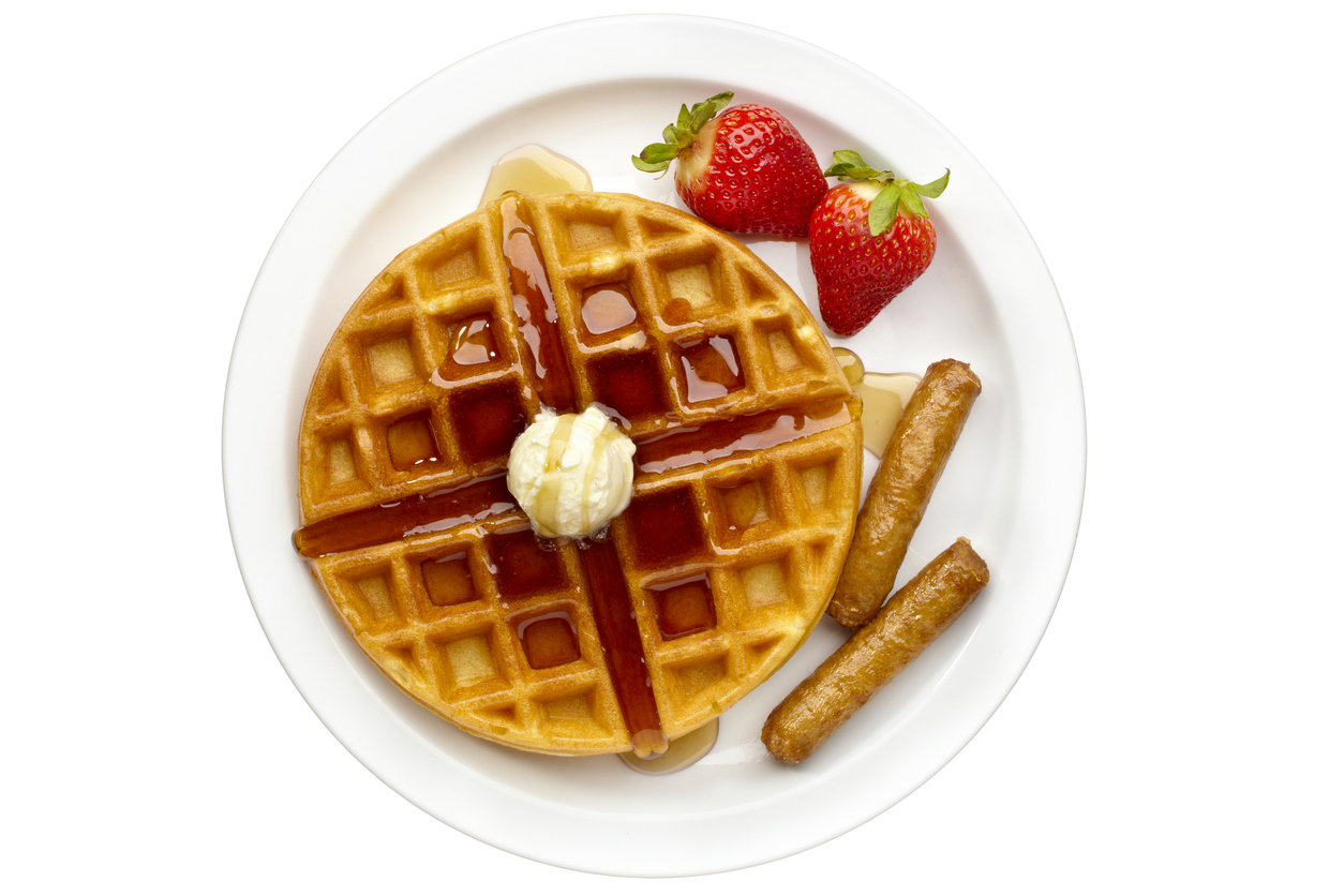 Freshly made waffles for International Waffle Day