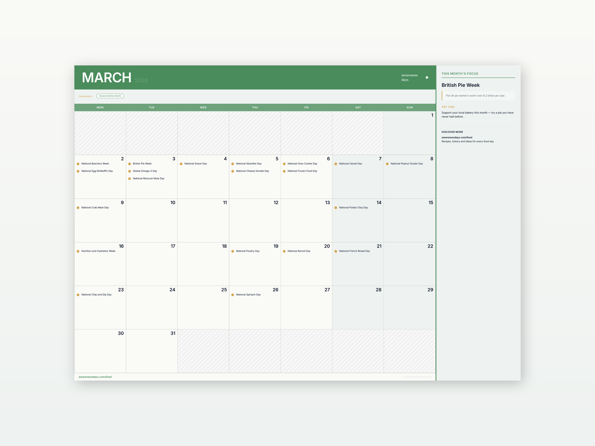 Food & Drink Calendar